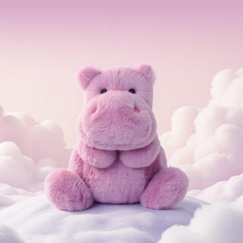 Chubby Pink Hippo Plush Toy
