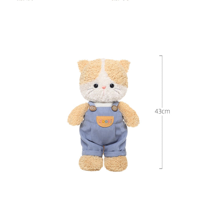 Cat Plush Toy in Overalls