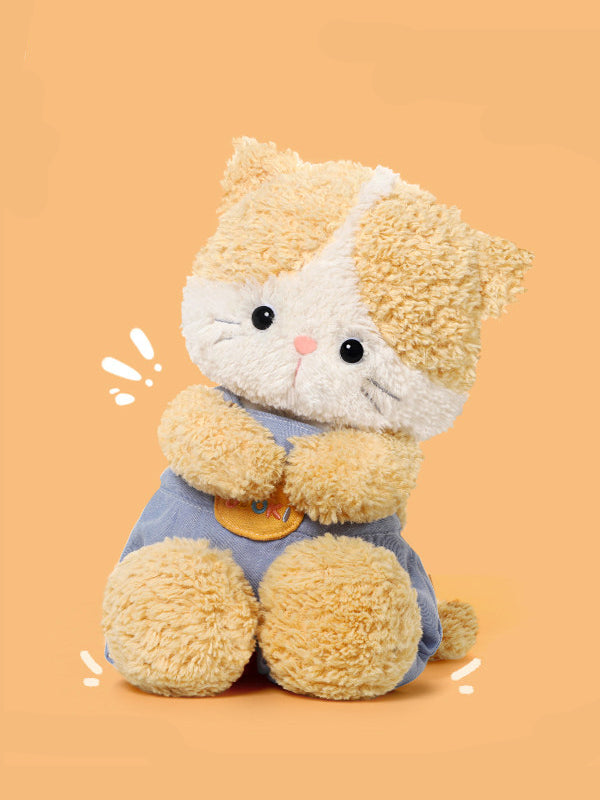 Cat Plush Toy in Overalls