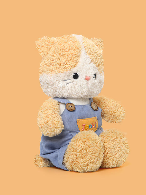 Cat Plush Toy in Overalls