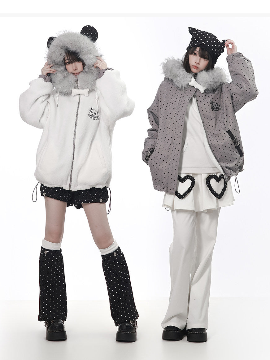 Reversible Polka Dot Plush Jacket