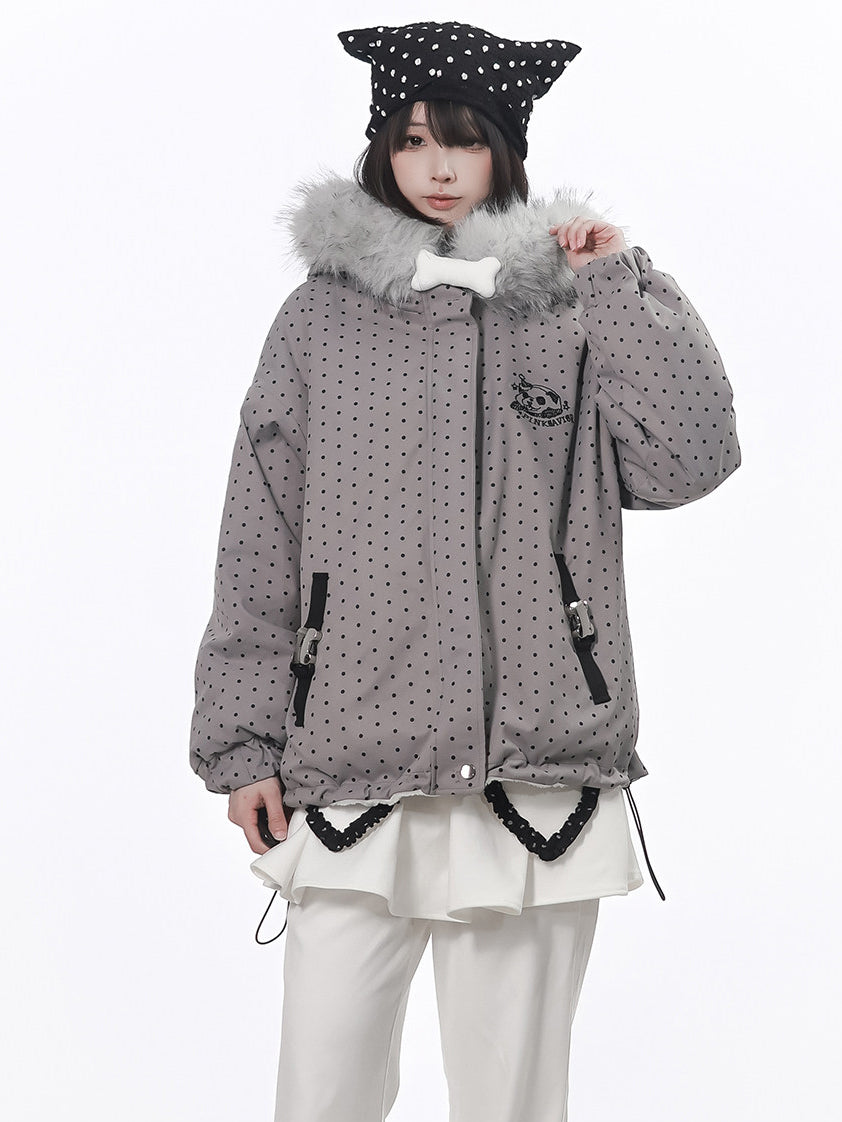 Reversible Polka Dot Plush Jacket