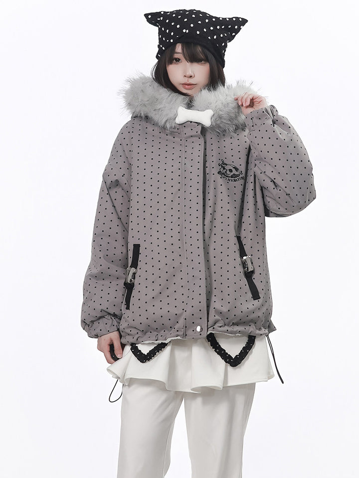 Reversible Polka Dot Plush Jacket