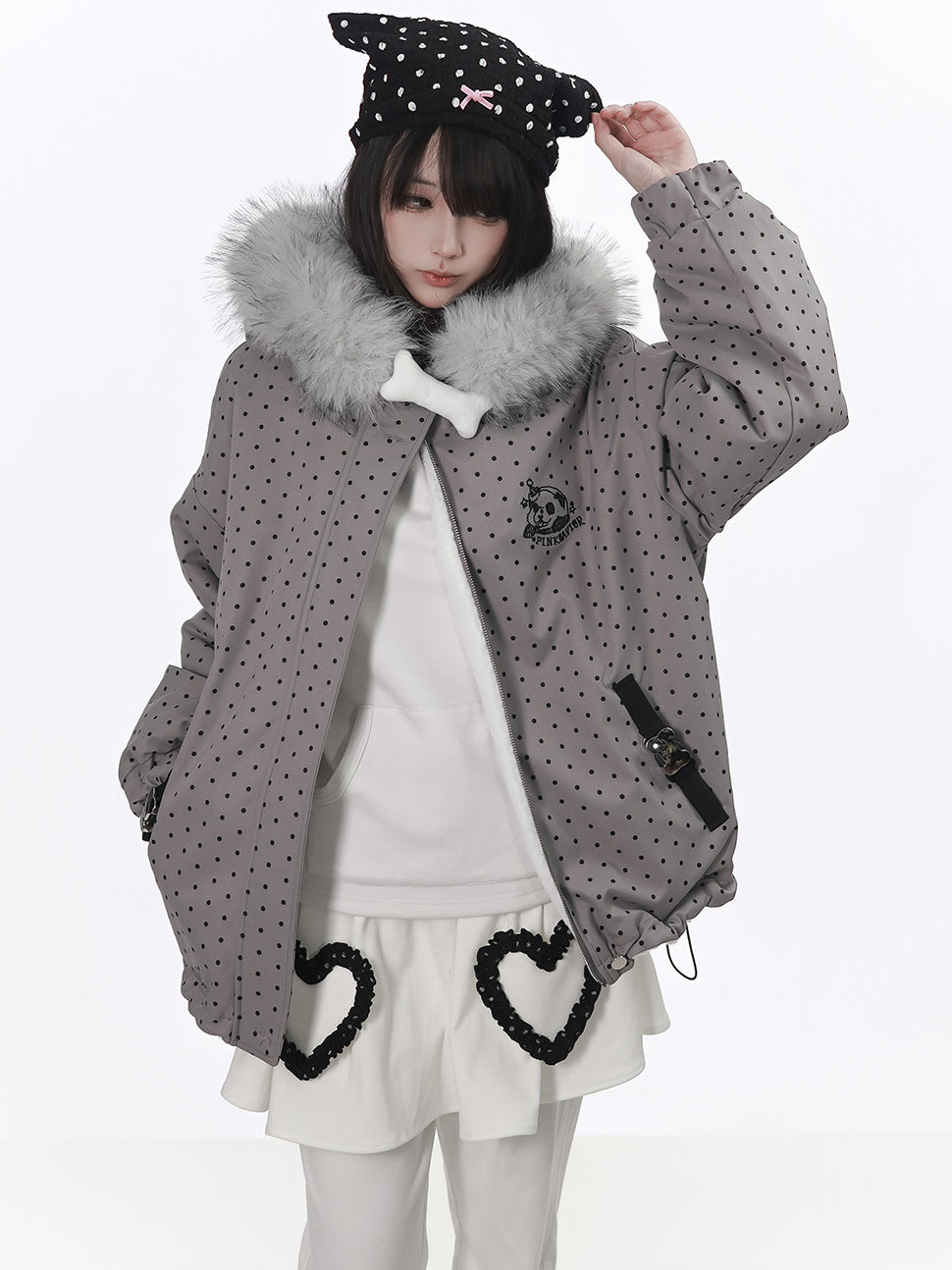 Reversible Polka Dot Plush Jacket