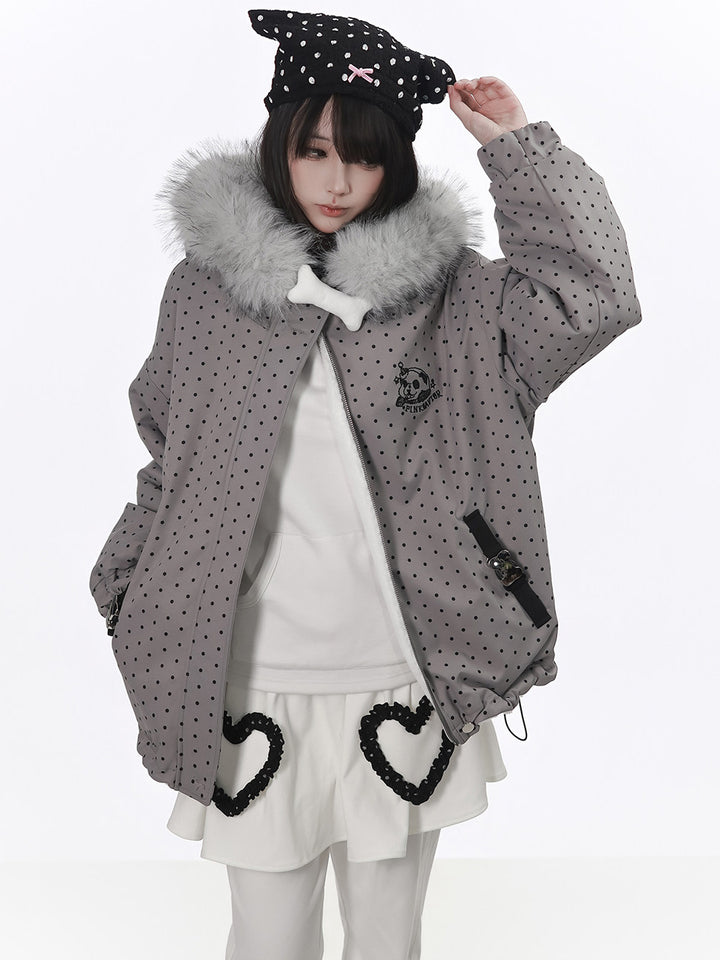 Reversible Polka Dot Plush Jacket