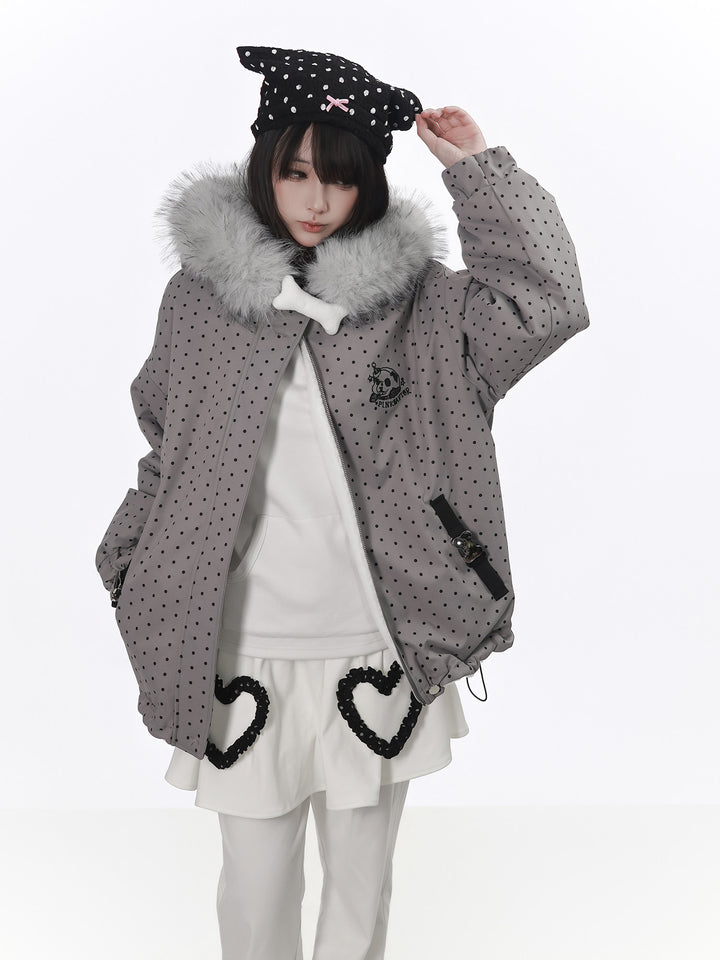 Reversible Polka Dot Plush Jacket