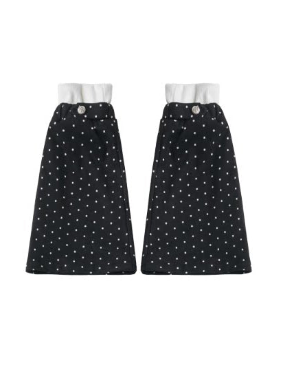 Black Polka Dot Button Leg Warmers