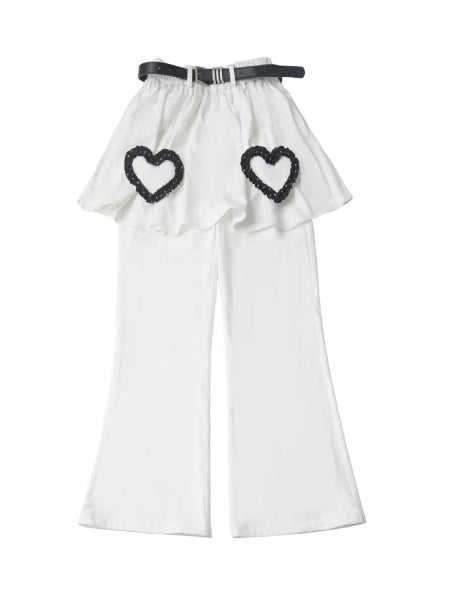 White Full-Length Flare Pants