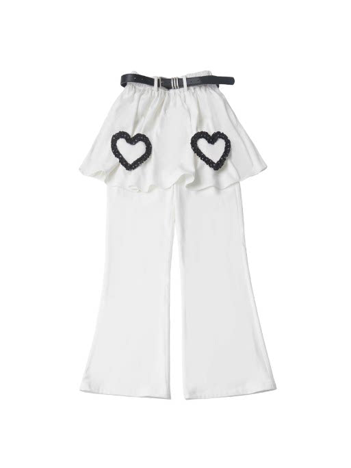 White Full-Length Flare Pants