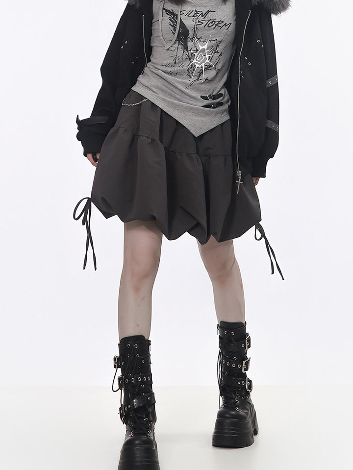 Punk Plush-Trim Hooded Jacket