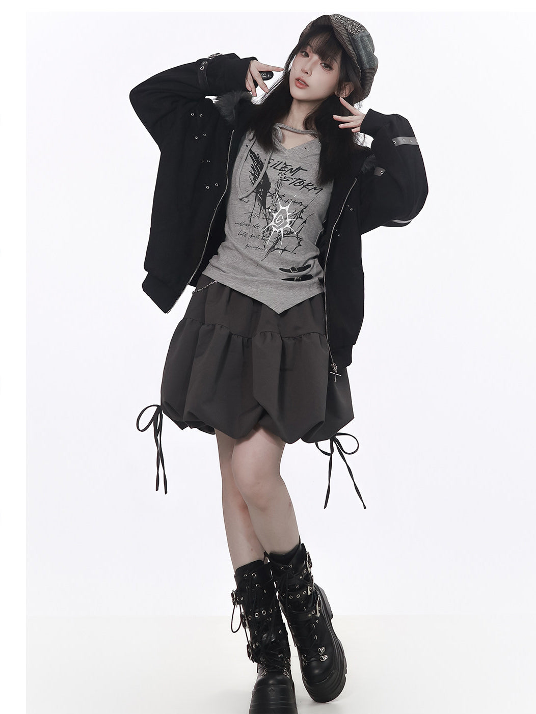 Y2K Asymmetric Graphic Top