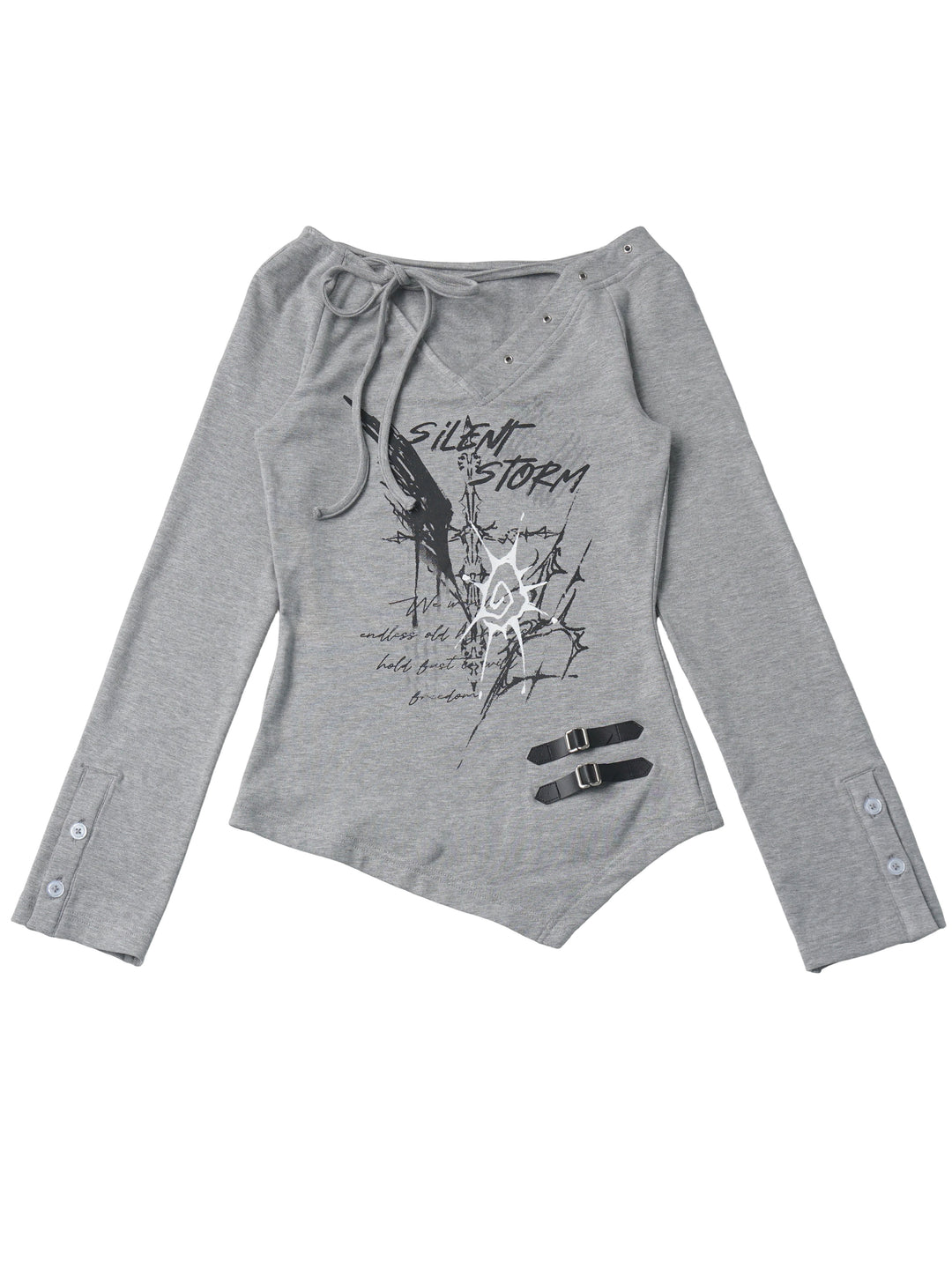 Y2K Asymmetric Graphic Top