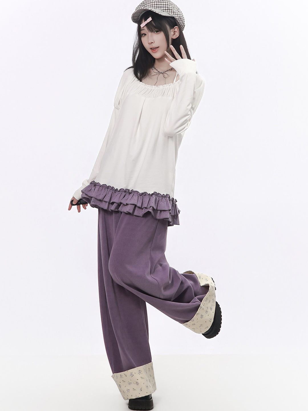 Coquette Ruffle Hem Tunic Top