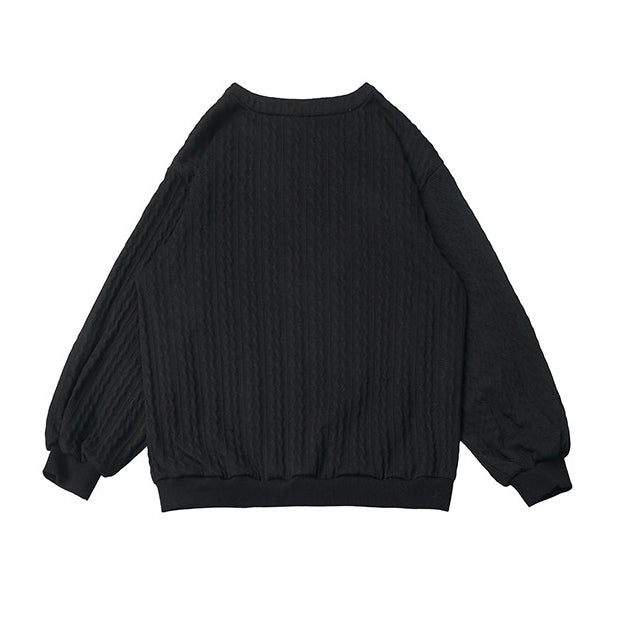 Gothic Guitar Graphic Cable Knit Sweater