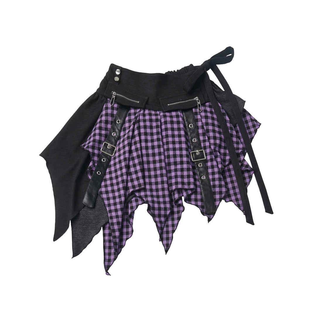 Gothic Plaid Handkerchief Mini Skirt