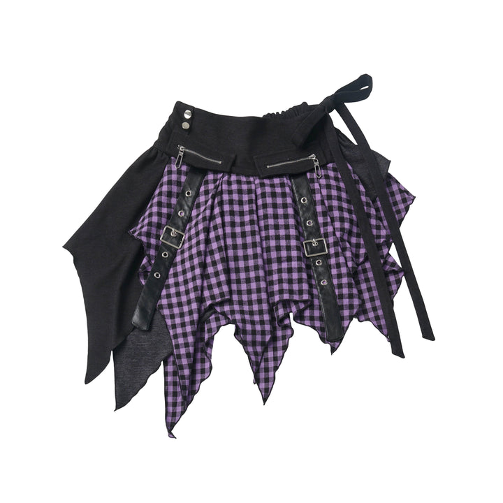 Gothic Plaid Handkerchief Mini Skirt
