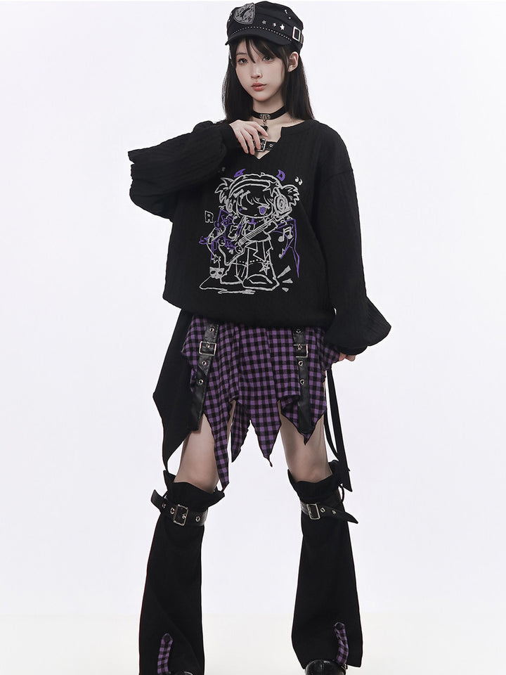 Gothic Plaid Handkerchief Mini Skirt