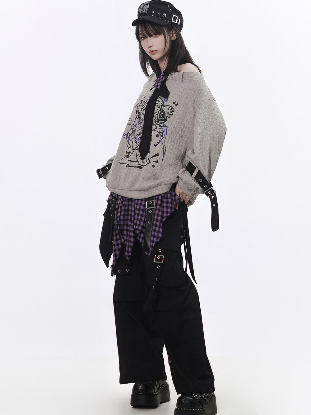 Gothic Plaid Handkerchief Mini Skirt