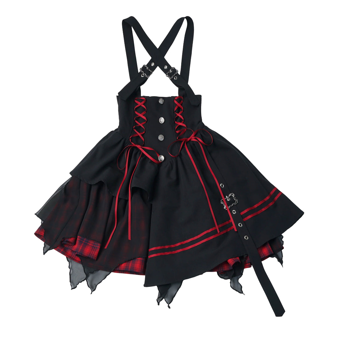 Gothic Lace-Up Suspender Dress