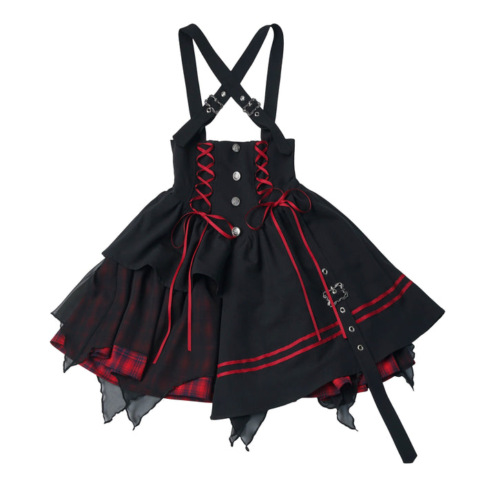 Gothic Lace-Up Suspender Dress