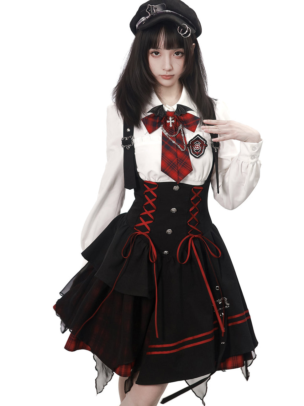 Gothic Lace-Up Suspender Dress