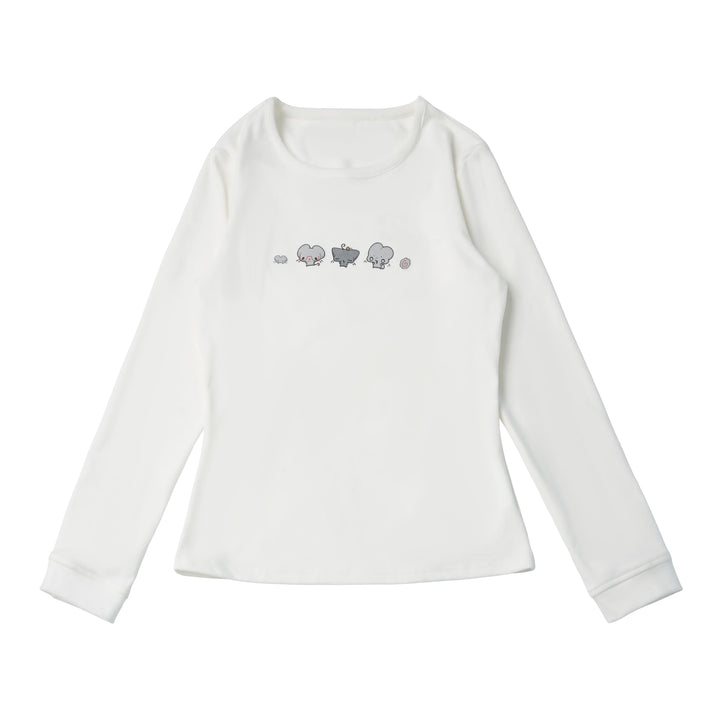 Kawaii Mouse Graphic Long Sleeve Top