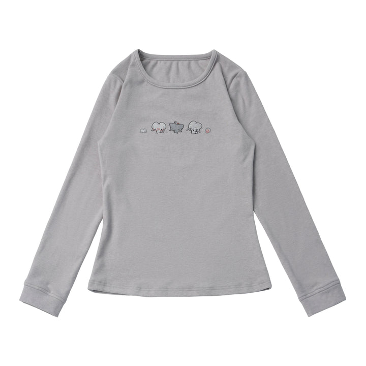 Kawaii Mouse Graphic Long Sleeve Top