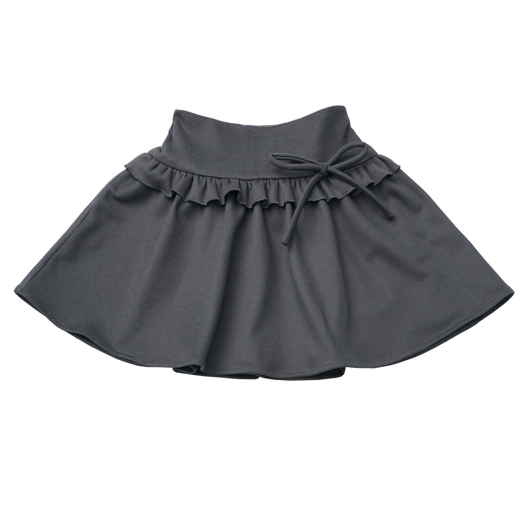 Preppy Bow Ruffle Mini Skirt