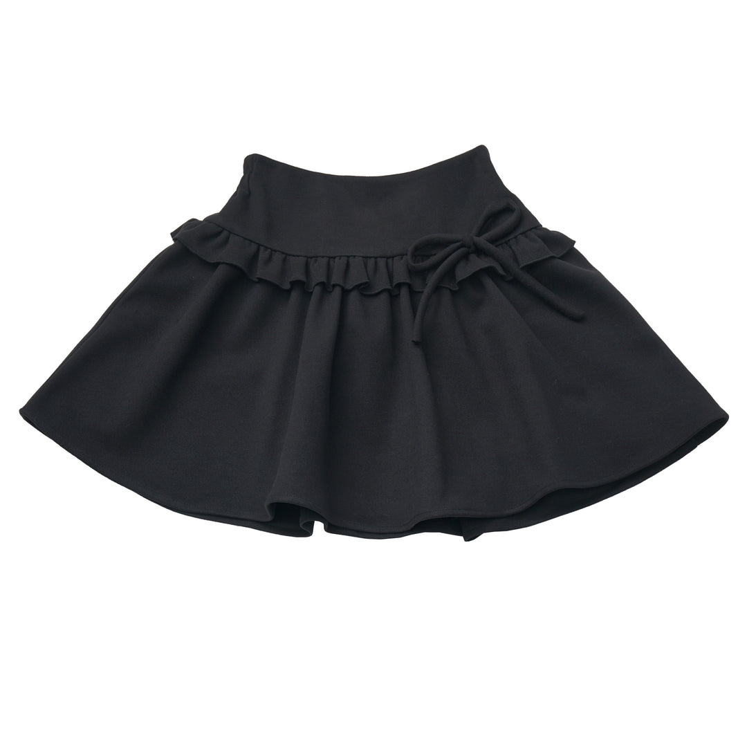 Preppy Bow Ruffle Mini Skirt