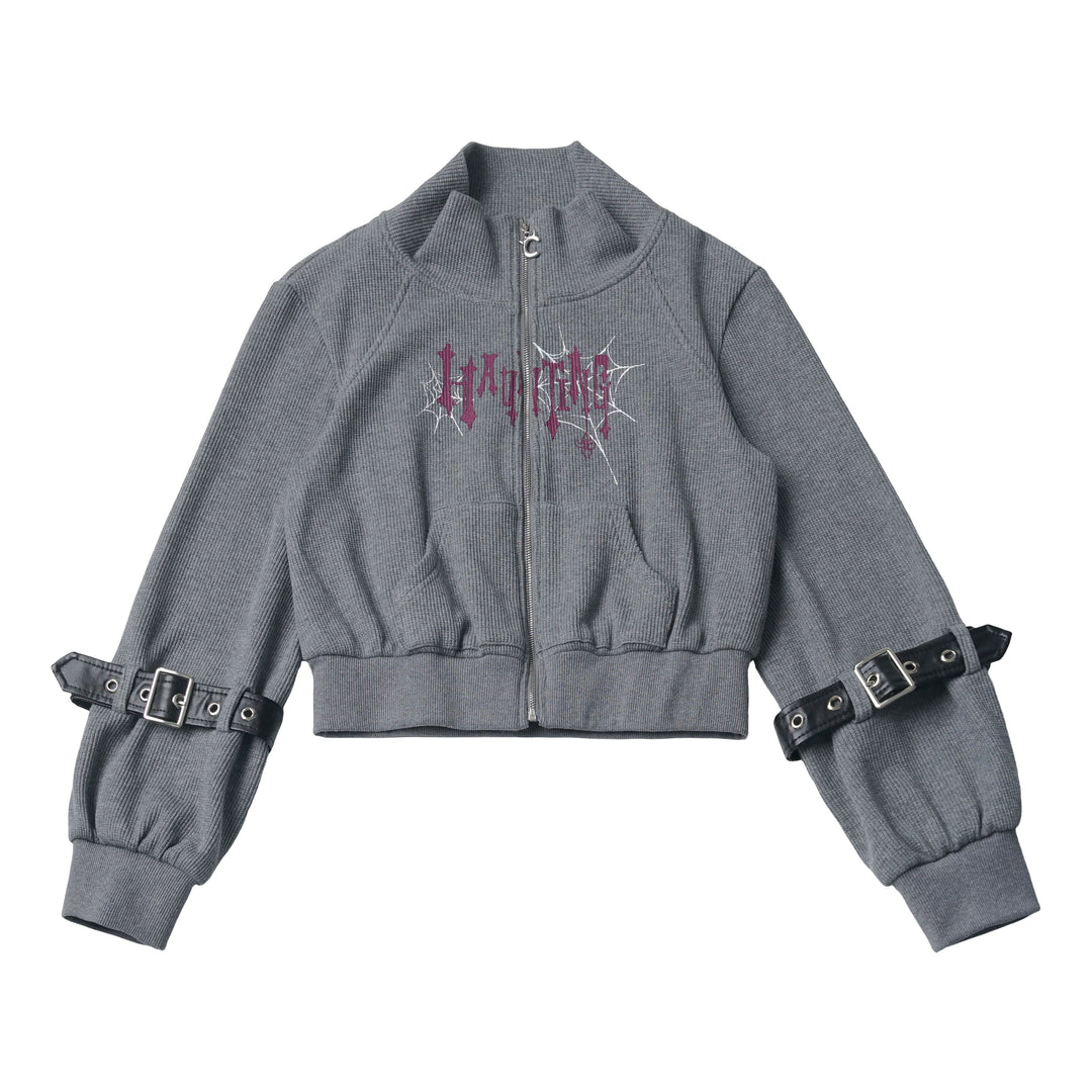 Gothic Buckle Sleeve Zip Jacket