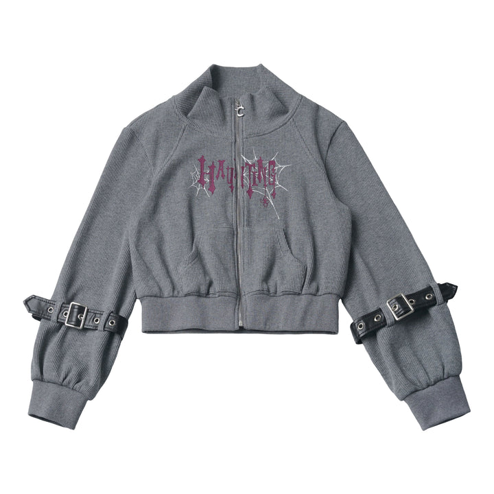 Gothic Buckle Sleeve Zip Jacket