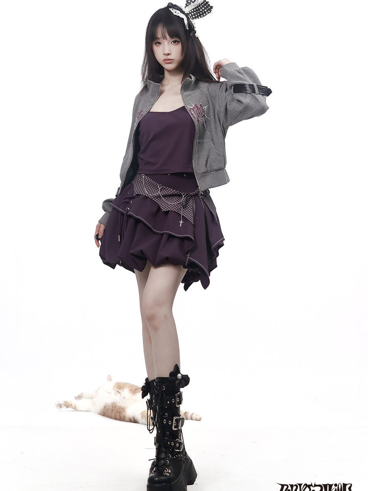 Gothic Buckle Sleeve Zip Jacket