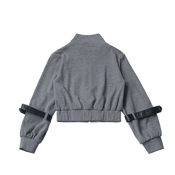 Gothic Buckle Sleeve Zip Jacket