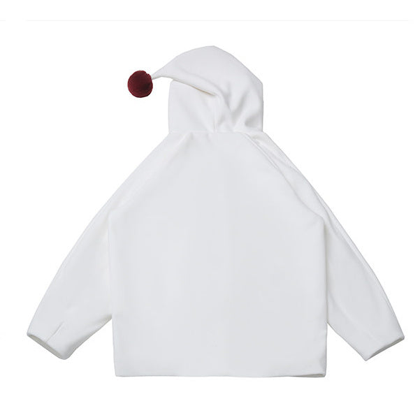 Whimsical Pom-Pom Hooded Jacket