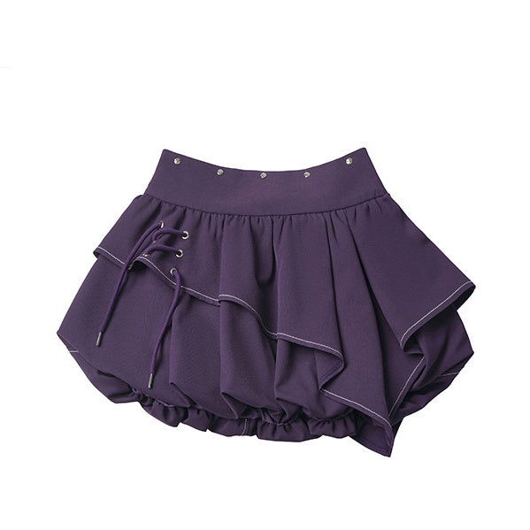 Gothic Plaid Bubble Mini Skirt