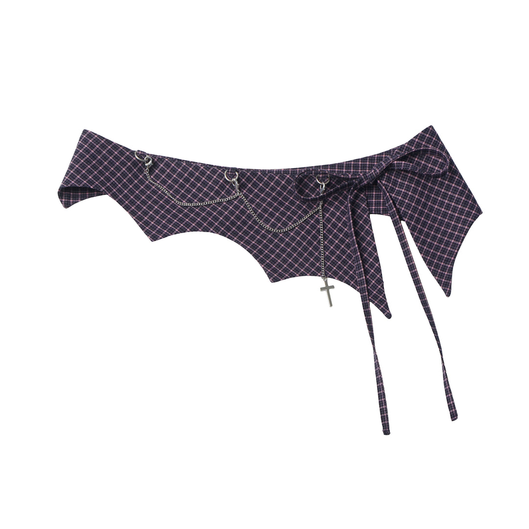 Gothic Plaid Chain Waist Cincher
