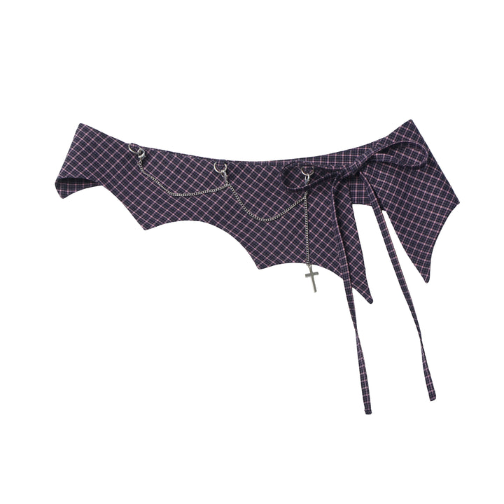 Gothic Plaid Chain Waist Cincher