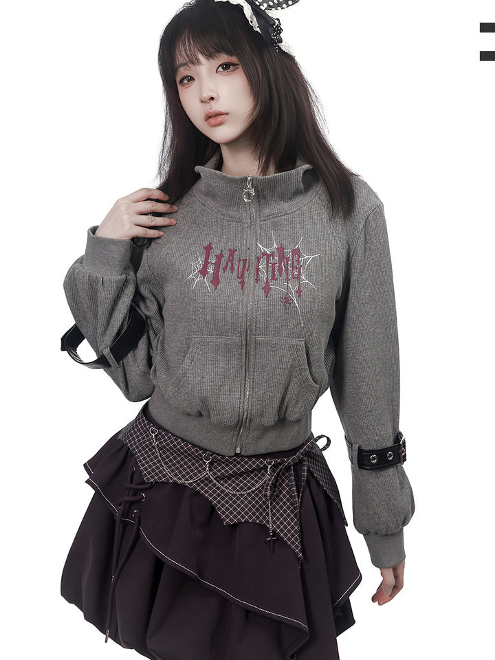 Gothic Plaid Chain Waist Cincher