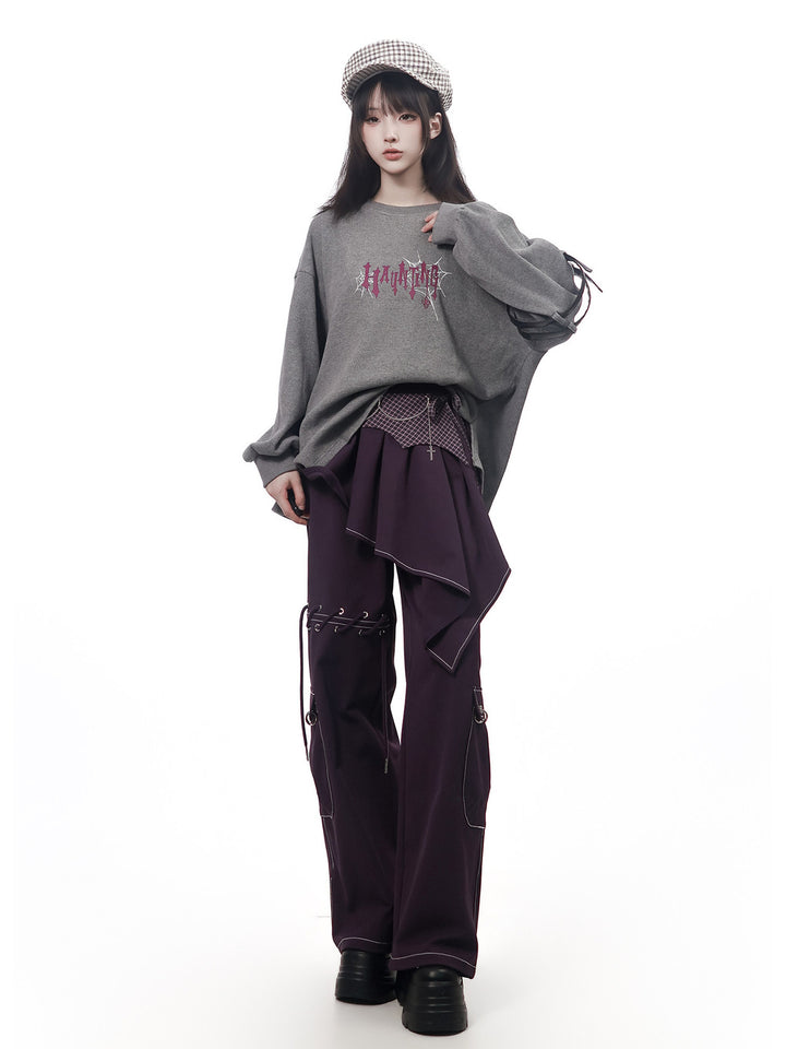 Gothic Spiderweb Graphic Sweatshirt