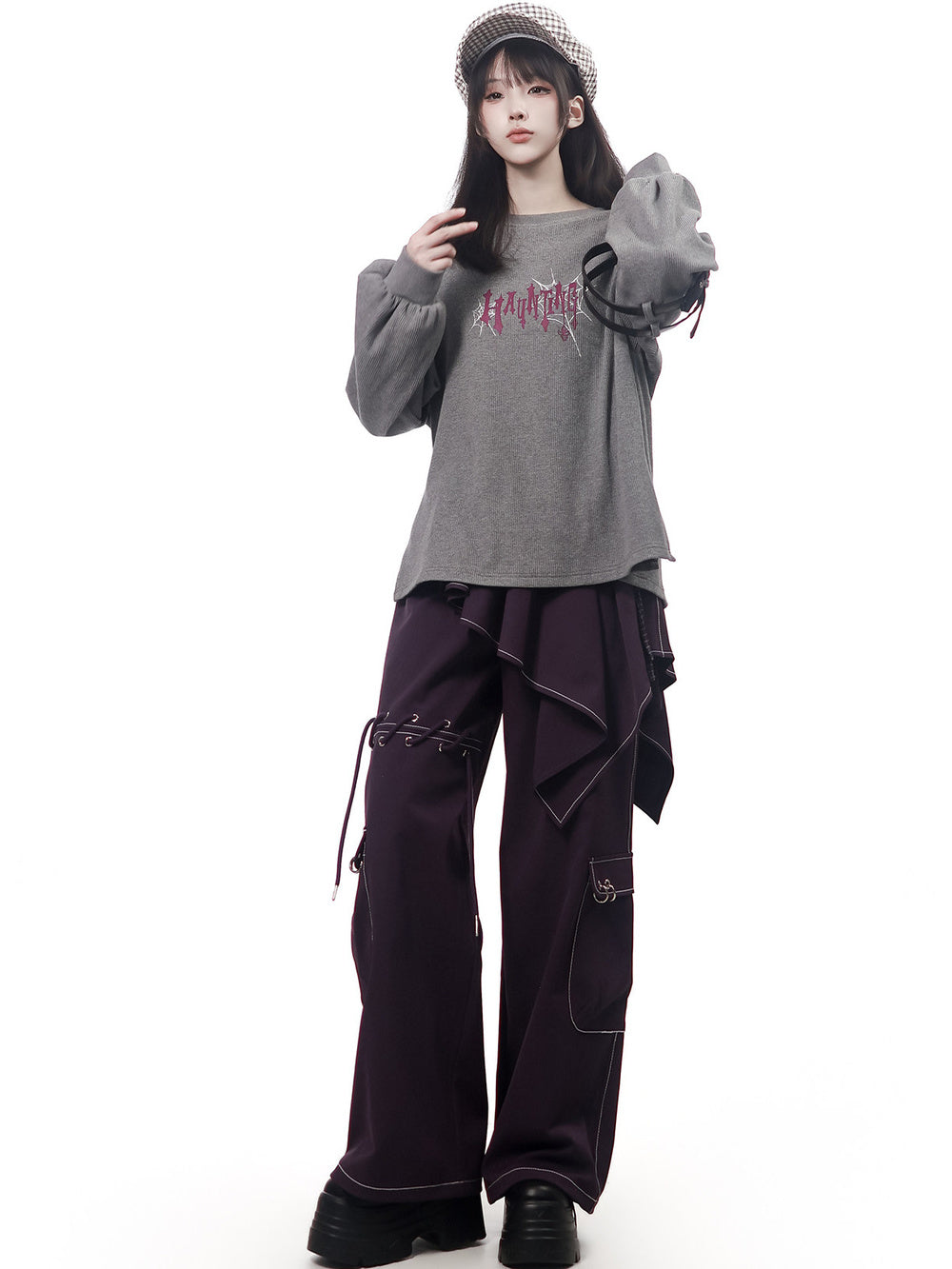 Gothic Spiderweb Graphic Sweatshirt