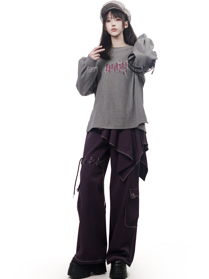 Gothic Spiderweb Graphic Sweatshirt