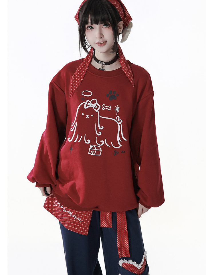 Burgundy Angel Dog Sweatshirt