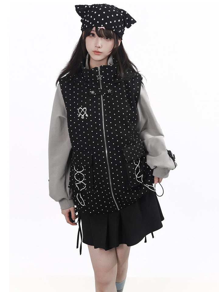 Star-Stud Bow Mini Skirt