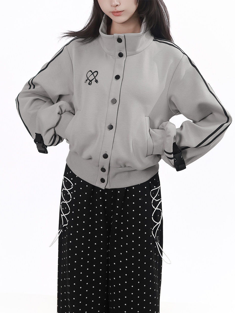 Polka Dot Lace-Up Wide Leg Pants