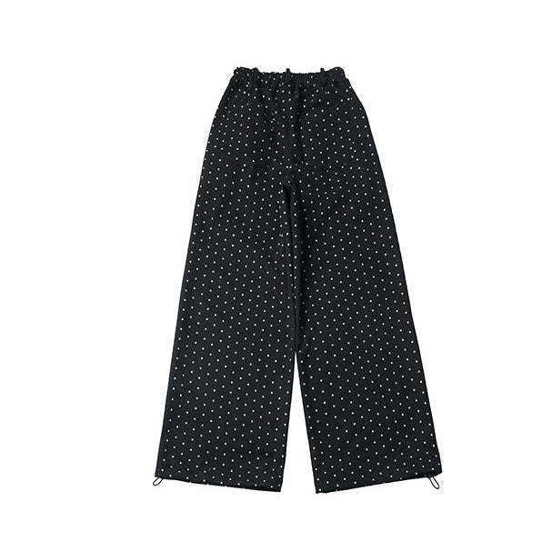 Polka Dot Lace-Up Wide Leg Pants