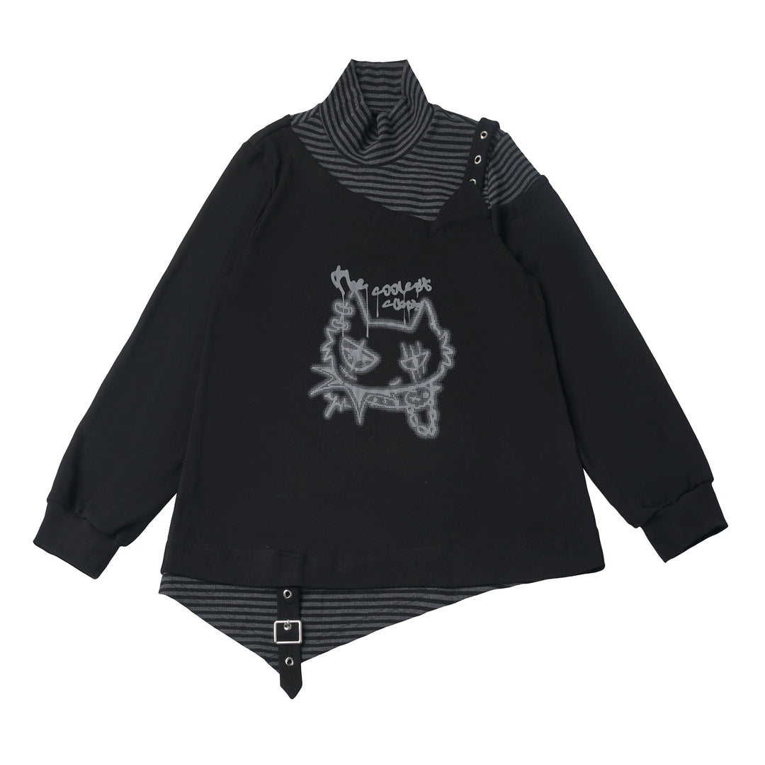 Grunge Layered Graphic Hoodie