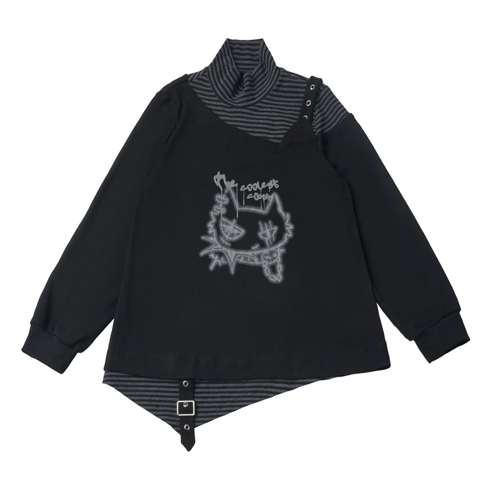 Grunge Layered Graphic Hoodie