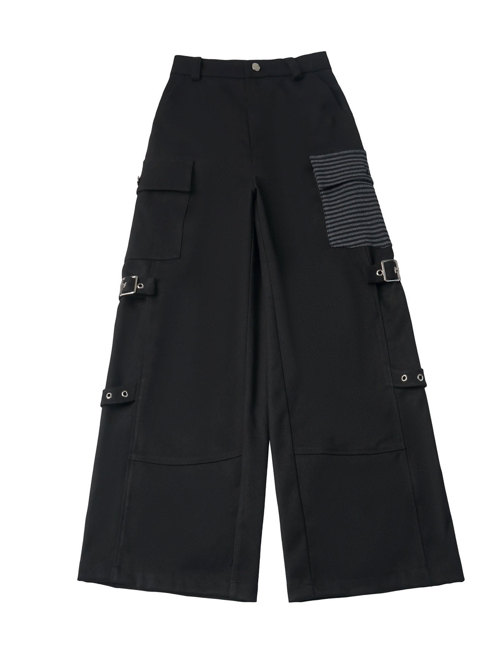 Grunge Buckle Wide Leg Cargo Pants