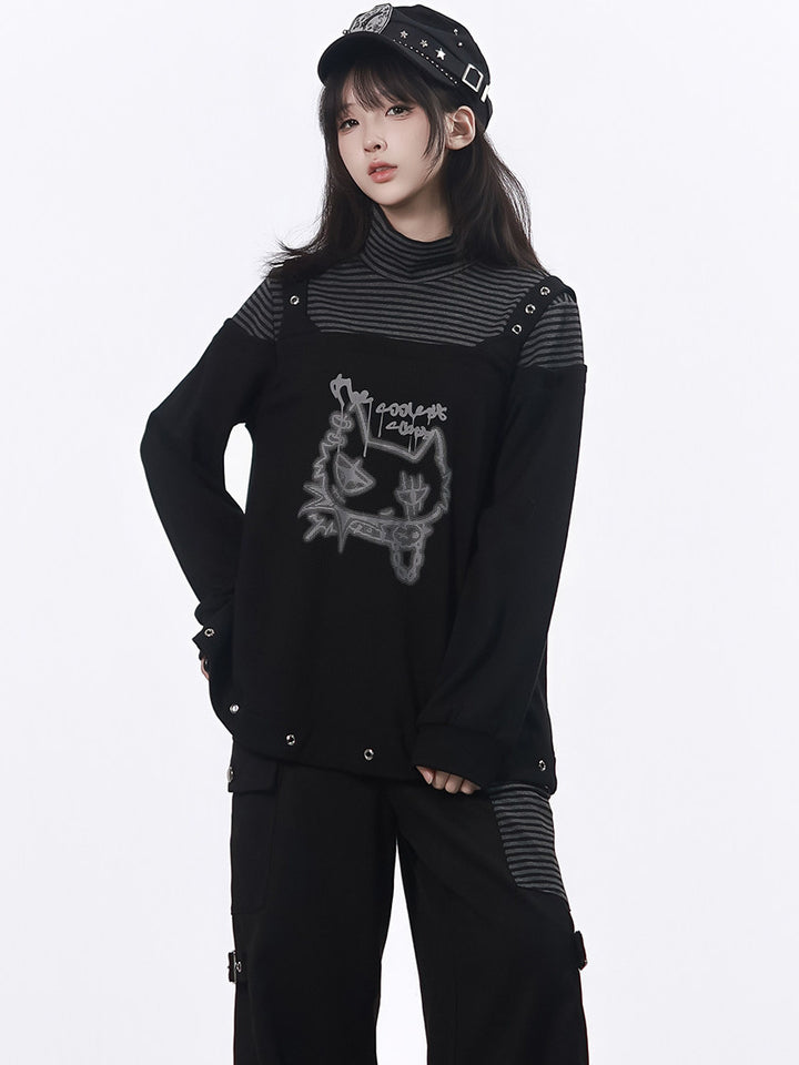 Grunge Buckle Wide Leg Cargo Pants