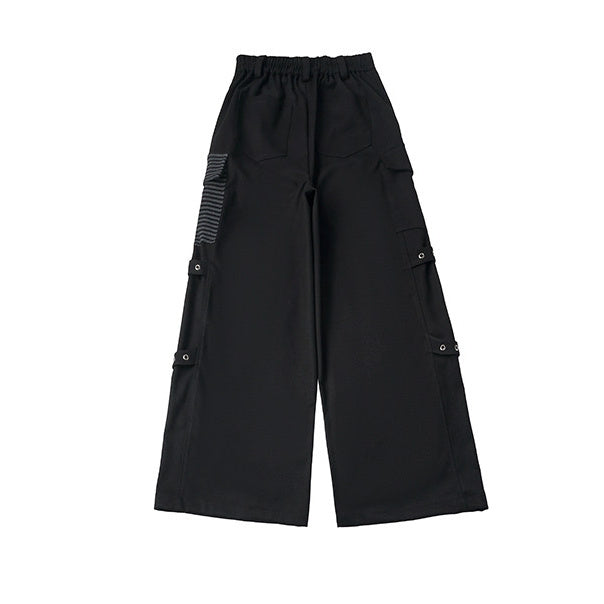 Grunge Buckle Wide Leg Cargo Pants